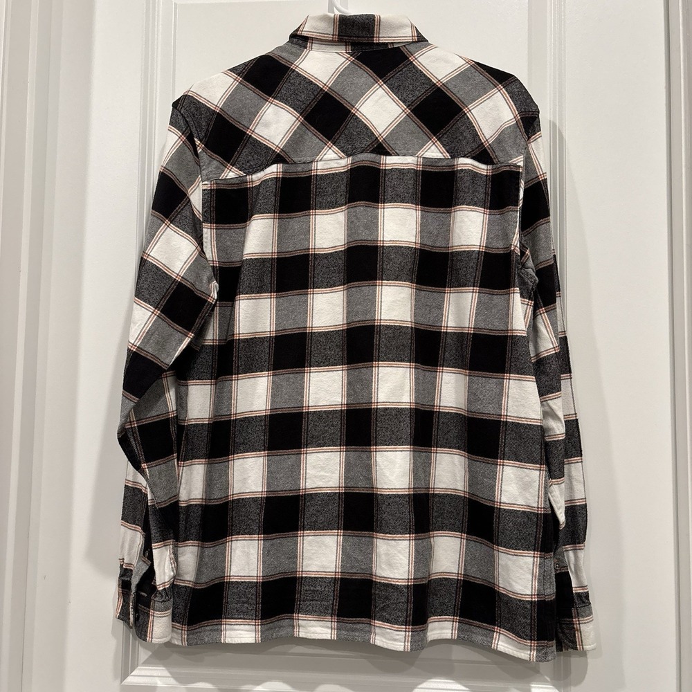Lacoste Sport Flannel Shirt Men's 42 Black White Plaid Long Sleeve Button Up - Picture 8 of 8